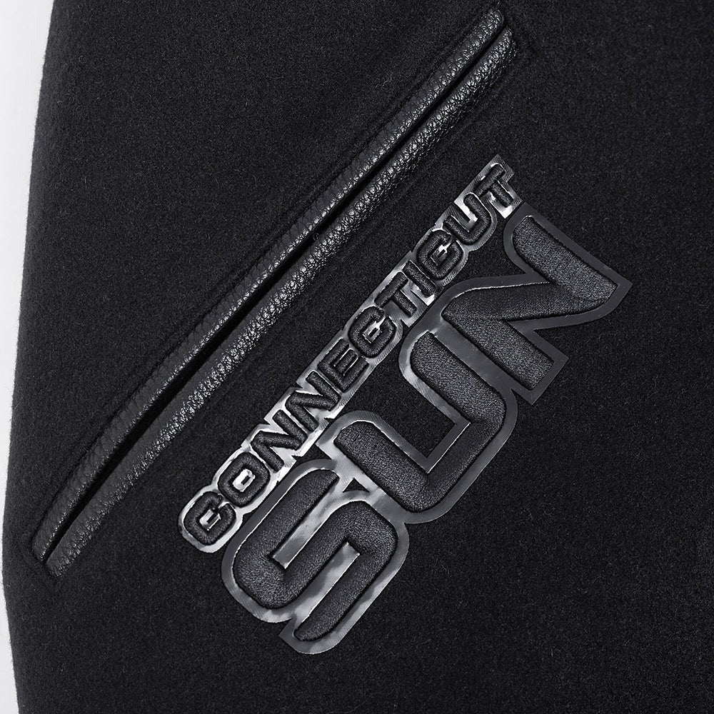 WNBA CONNECTICUT SUN TRIPLE BLACK MEN'S WOOL VARSITY JACKET