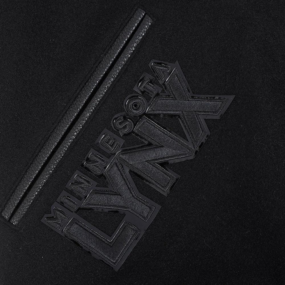WNBA MINNESOTA LYNX TRIPLE BLACK MEN'S WOOL VARSITY JACKET