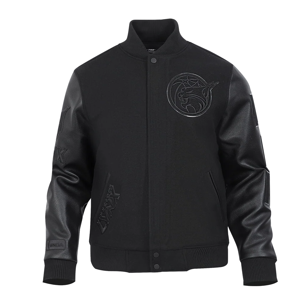 WNBA MINNESOTA LYNX TRIPLE BLACK MEN'S WOOL VARSITY JACKET