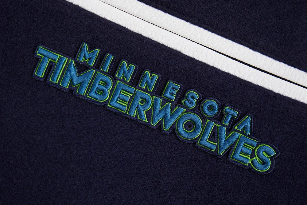 NBA MINNESOTA TIMBERWOLVES MASHUP MEN'S RIB WOOL VARSITY JACKET