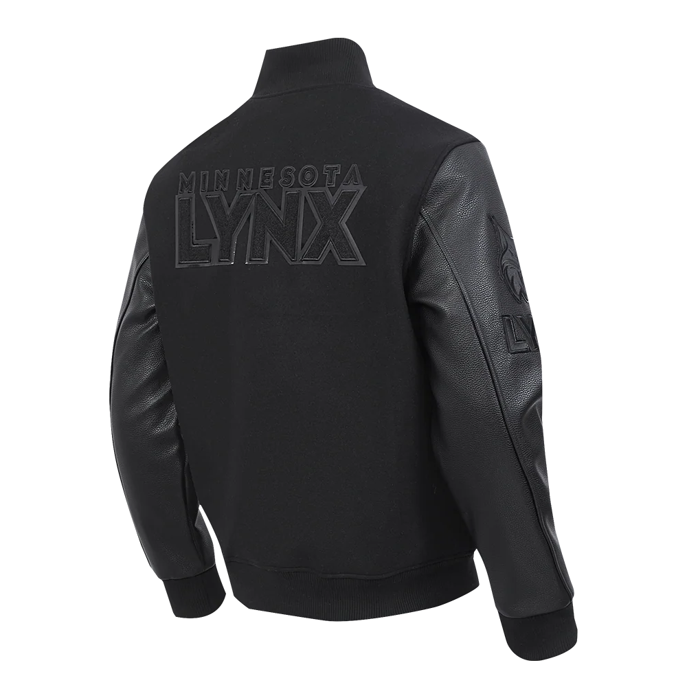 WNBA MINNESOTA LYNX TRIPLE BLACK MEN'S WOOL VARSITY JACKET