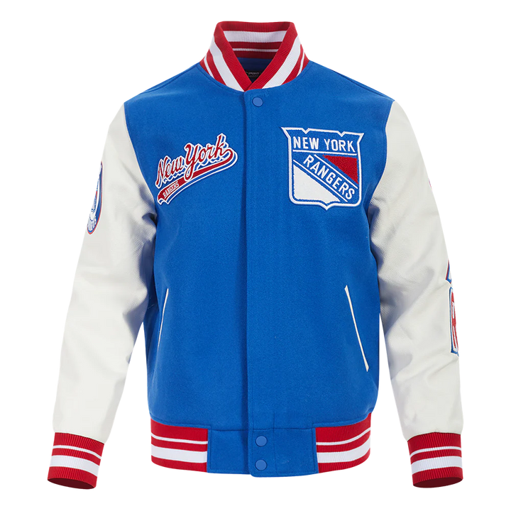 NHL NEW YORK RANGERS SCRIPT TAIL MEN'S RIB WOOL VARSITY