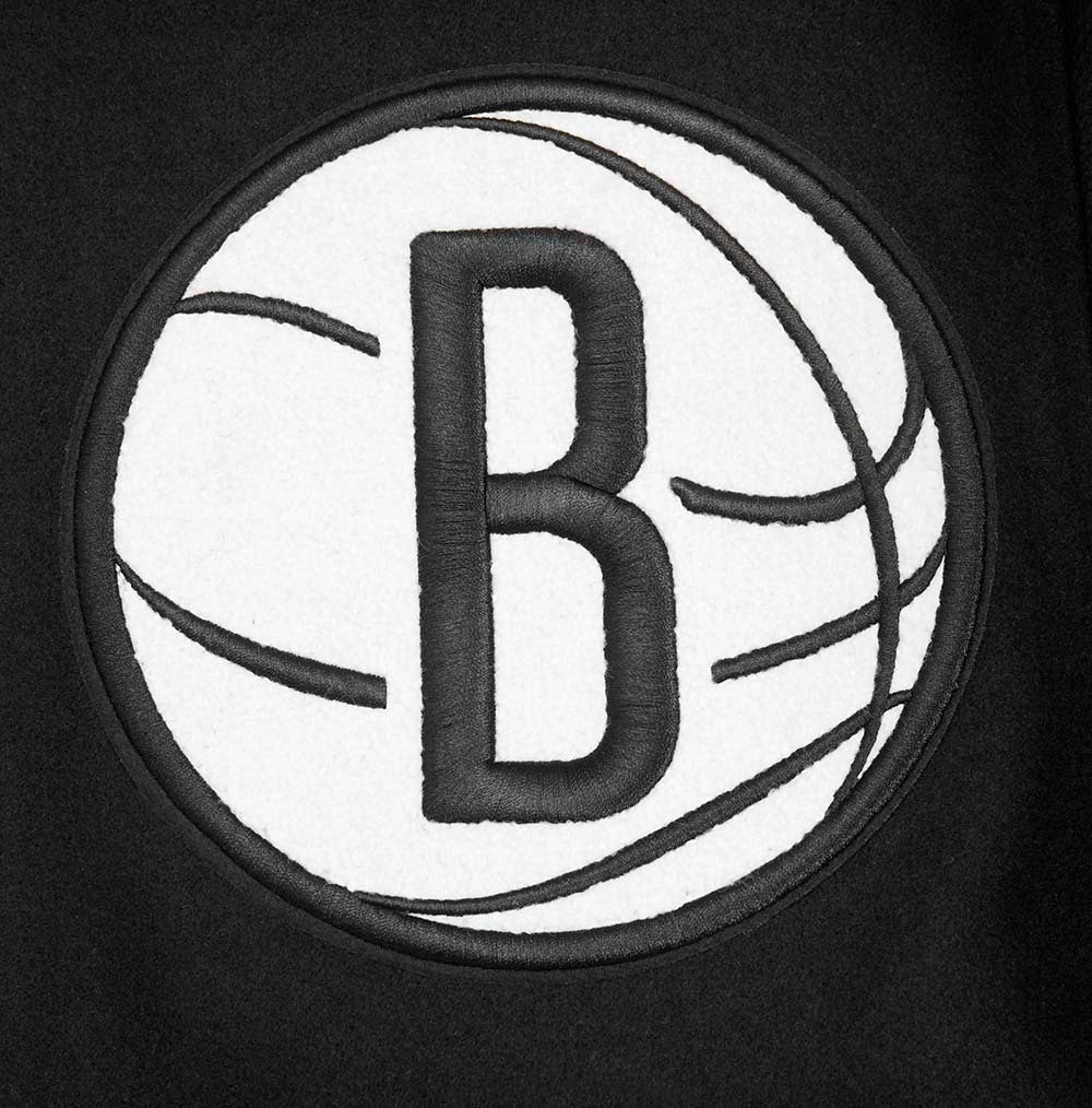NBA BROOKLYN NETS MASHUP MEN'S RIB WOOL VARSITY JACKET