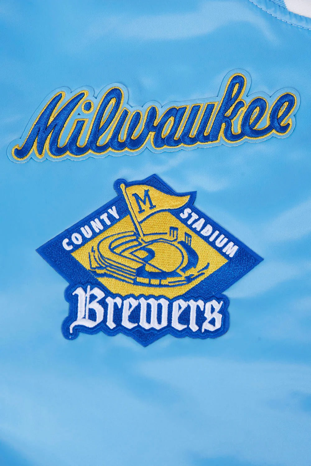 MLB MILWAUKEE BREWERS RETRO CLASSIC MEN'S RIB SATIN JACKET
