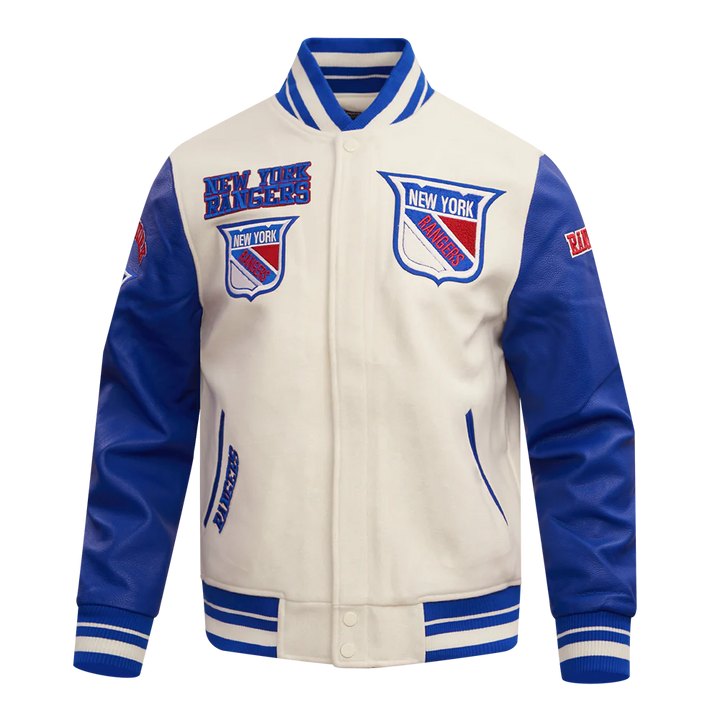 NHL NEW YORK RANGERS RETRO CLASSIC MEN'S RIB WOOL VARSITY JAC