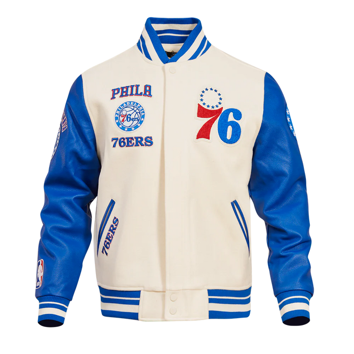 NBA PHILADELPHIA 76ERS RETRO CLASSIC MEN'S RIB WOOL VARSITY JACKET
