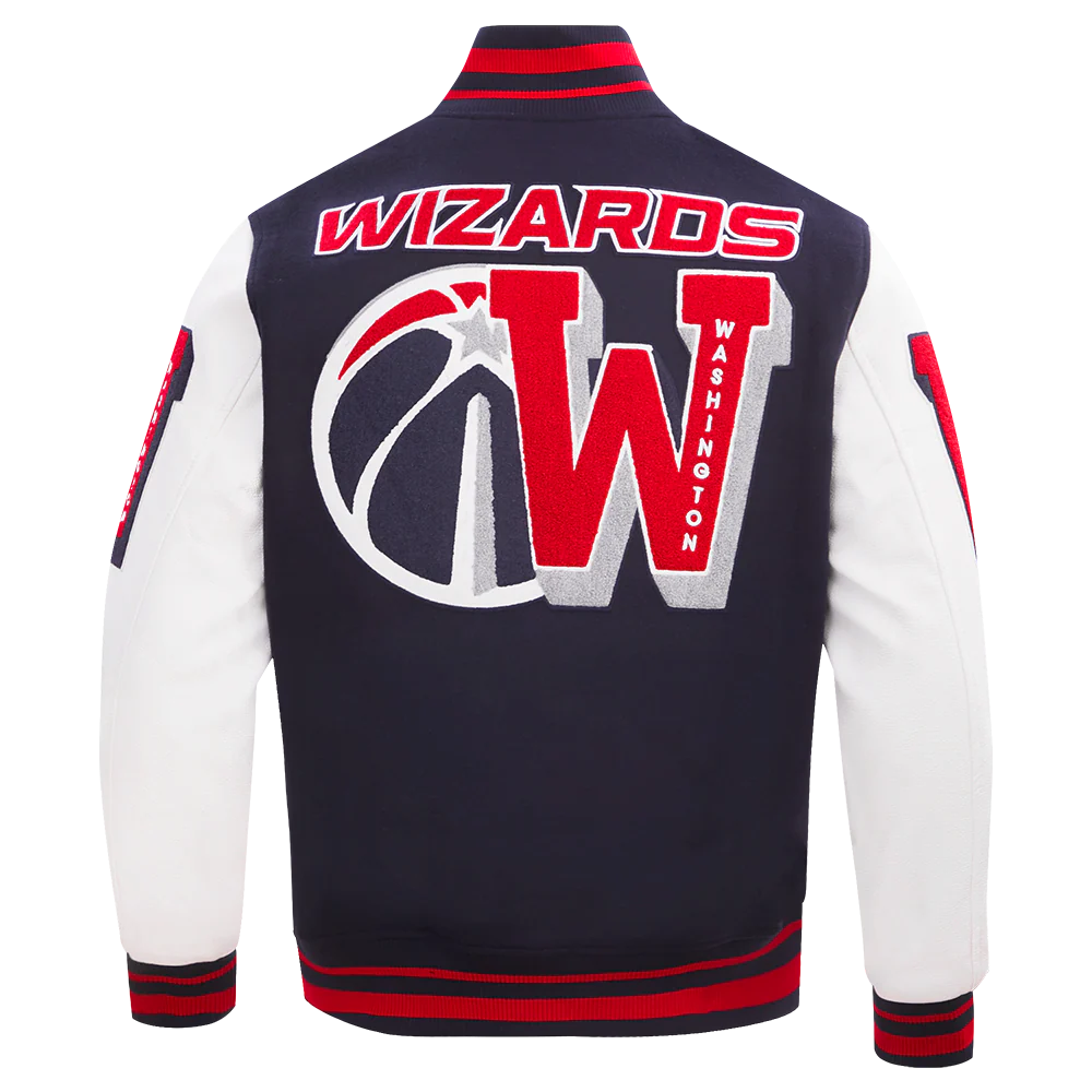 NBA WASHINGTON WIZARDS MASHUP MEN'S RIB WOOL VARSITY JACKET