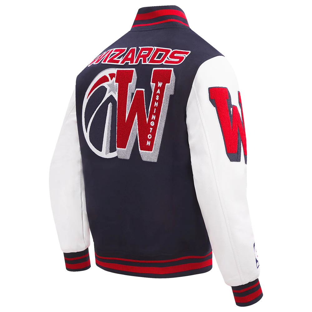 NBA WASHINGTON WIZARDS MASHUP MEN'S RIB WOOL VARSITY JACKET