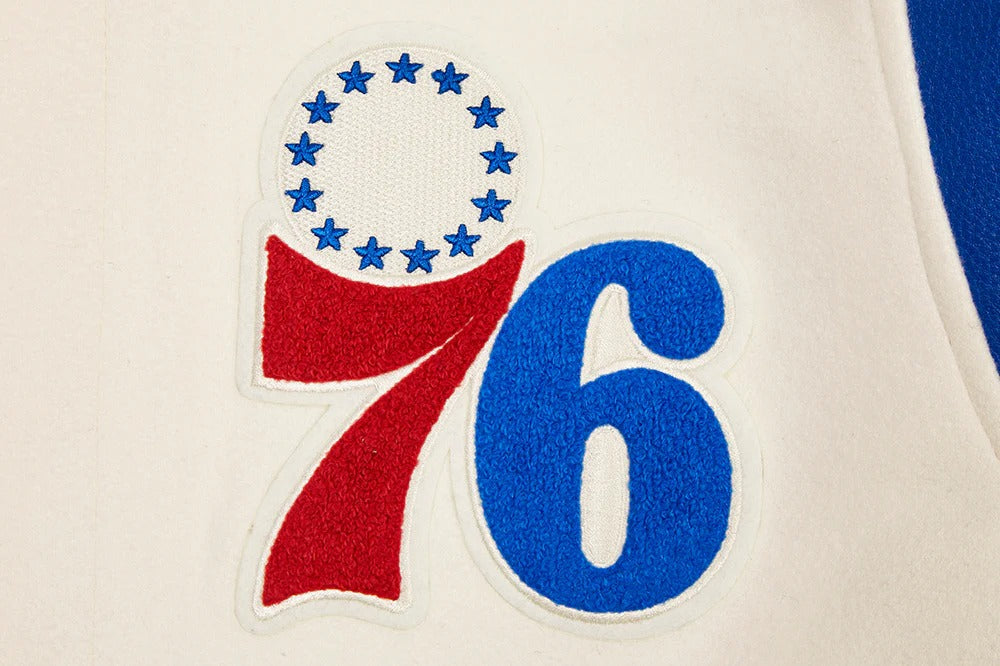 NBA PHILADELPHIA 76ERS RETRO CLASSIC MEN'S RIB WOOL VARSITY JACKET
