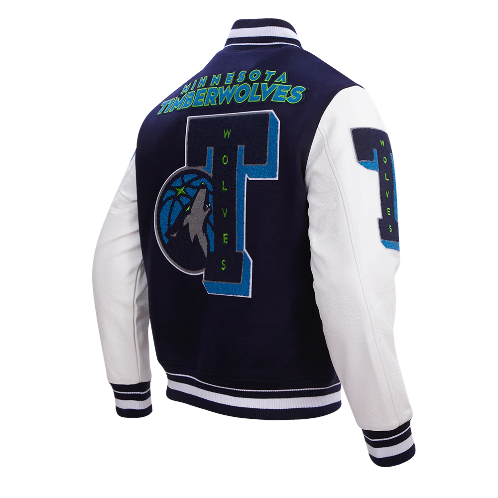 NBA MINNESOTA TIMBERWOLVES MASHUP MEN'S RIB WOOL VARSITY JACKET