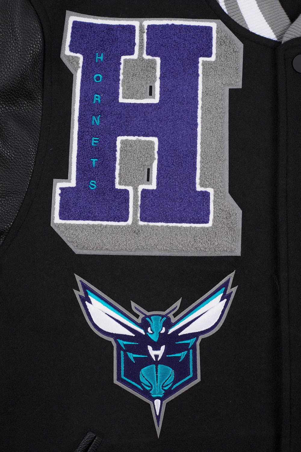 NBA CHARLOTTE HORNETS MASHUP MEN'S RIB WOOL VARSITY JACKET