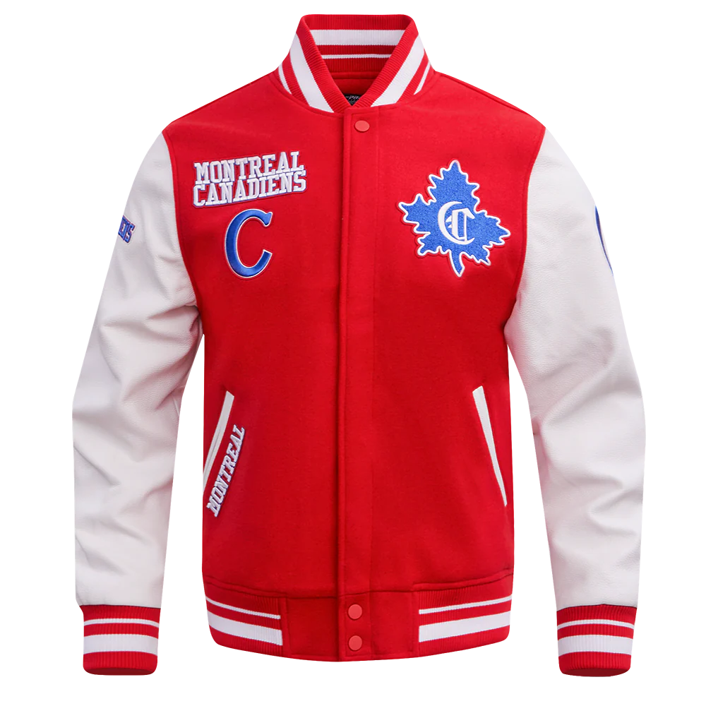 NHL MONTREAL CANADIENS RETRO CLASSIC MEN'S RIB WOOL VARSITY JACKET