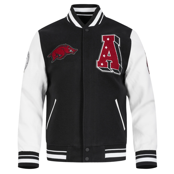 UNIVERSITY OF ARKANSAS CLASSIC MEN'S RIB WOOL VARSITY JACKET