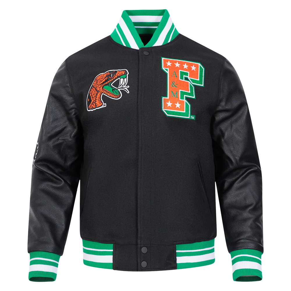 FLORIDA A&M UNIVERSITY CLASSIC RIB WOOL VARSITY JACKET
