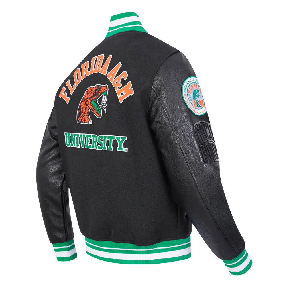 FLORIDA A&M UNIVERSITY CLASSIC RIB WOOL VARSITY JACKET