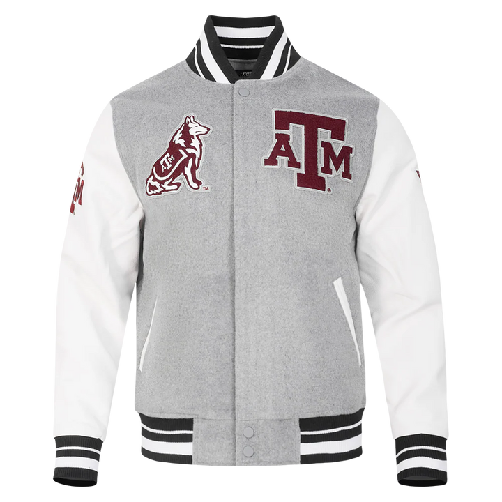 TEXAS A&M UNIVERSITY CLASSIC MEN'S RIB WOOL VARSITY JACKET