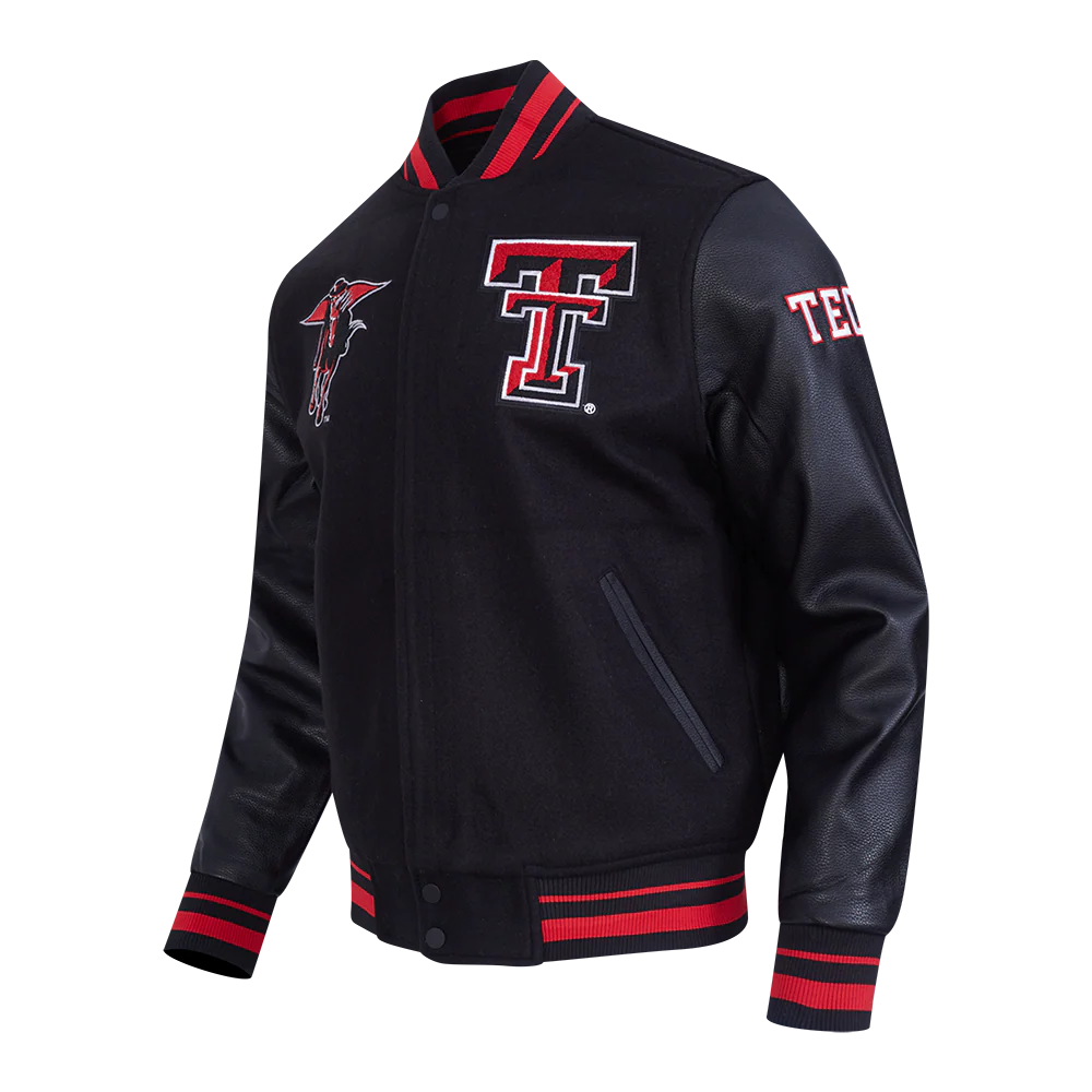 TEXAS TECH UNIVERSITY CLASSIC MEN'S RIB WOOL VARSITY JACKET