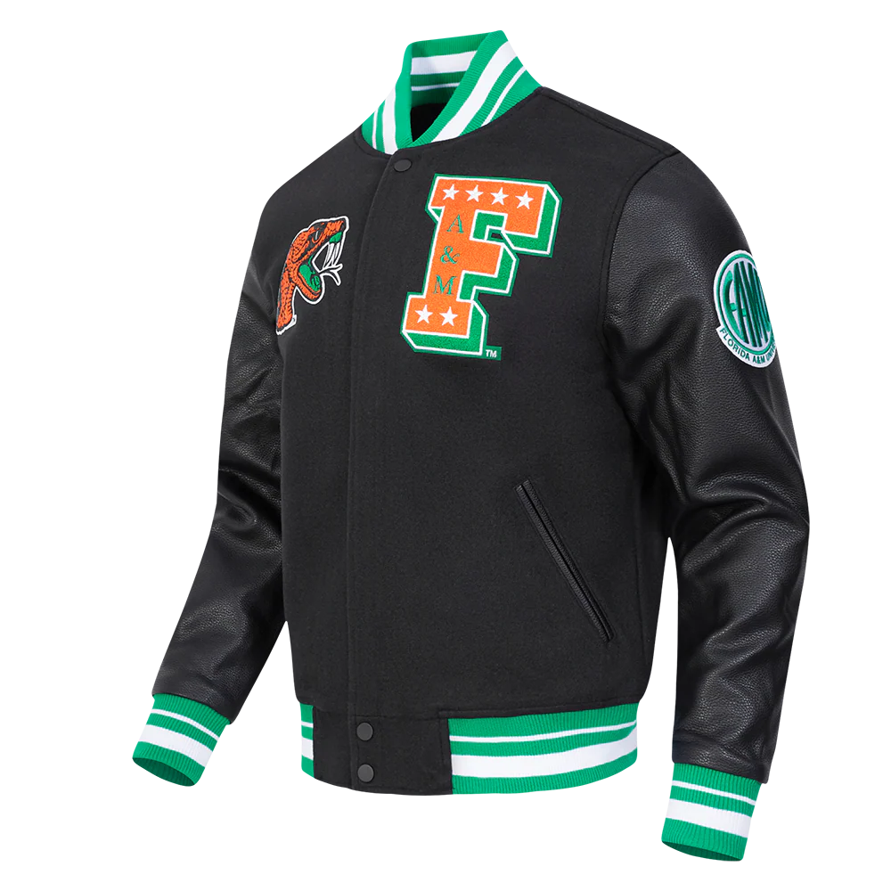 FLORIDA A&M UNIVERSITY CLASSIC RIB WOOL VARSITY JACKET
