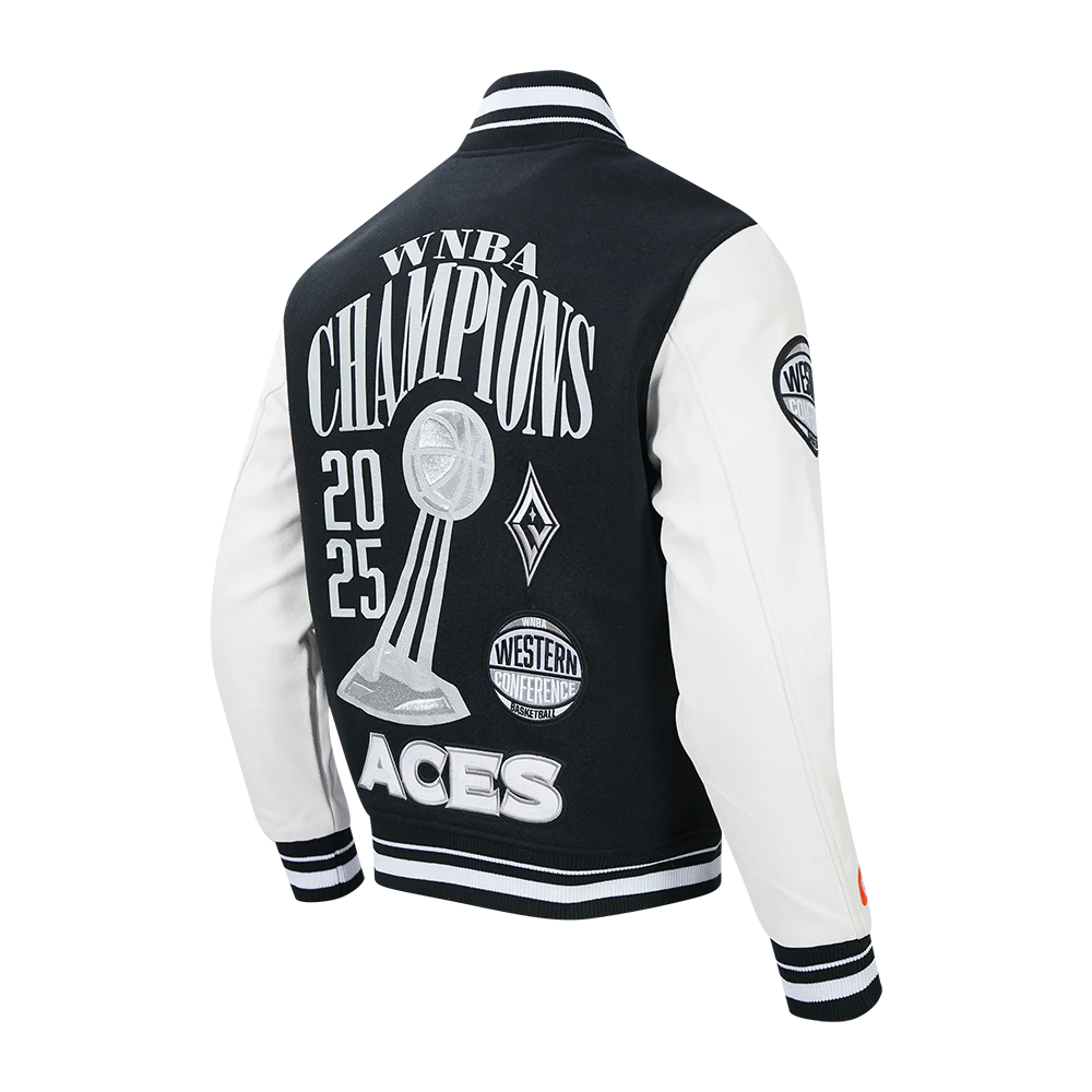 LAS VEGAS ACES WNBA FINALS 2025 MEN'S RIB WOOL VARSITY JACKET