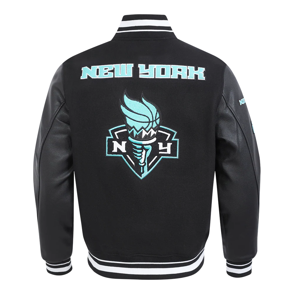 WNBA NEW YORK LIBERTY RETRO CLASSICS MEN'S RIB WOOL VARSITY JACKET