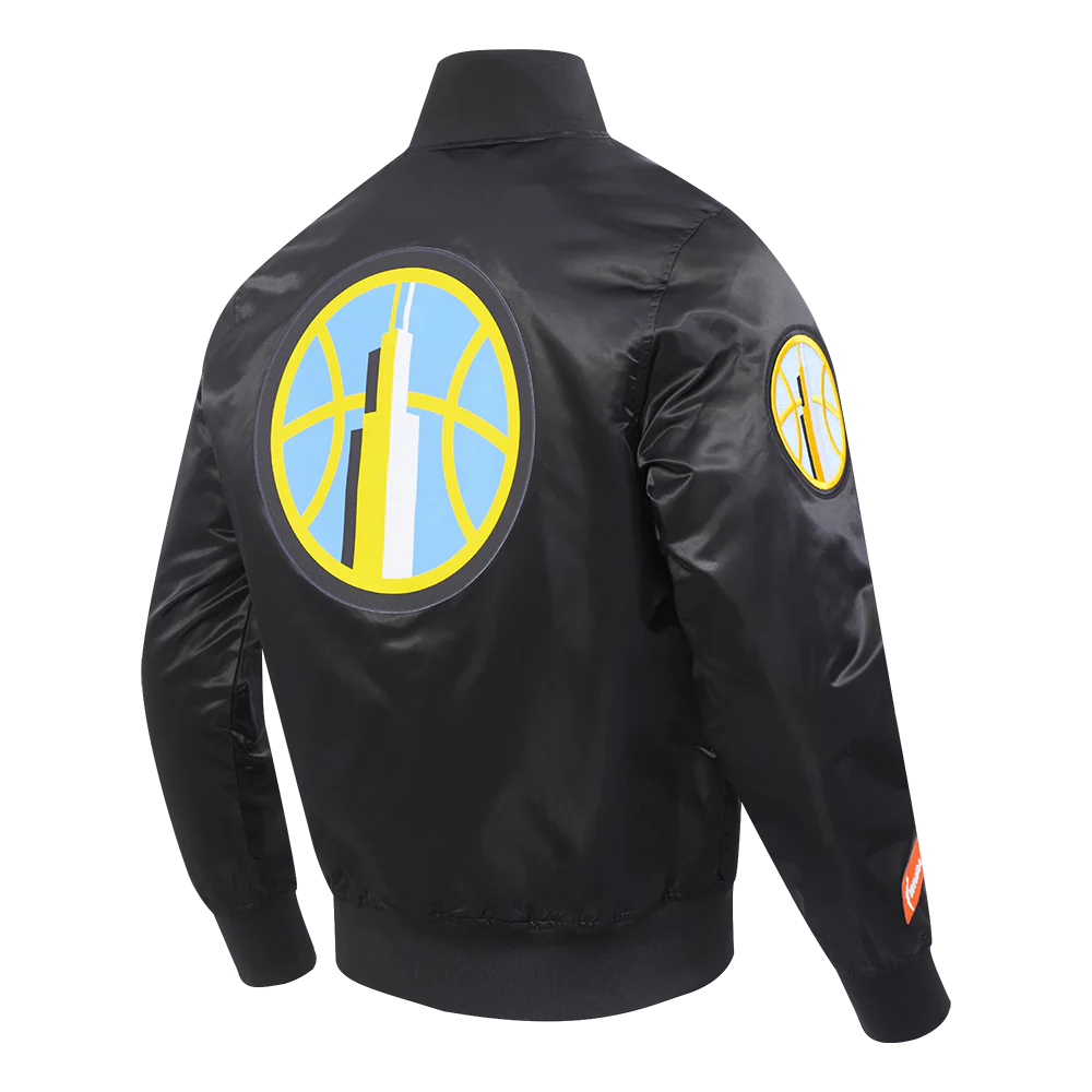 WWNBA CHICAGO SKY CLASSIC CHENILLE MEN'S SATIN JACKET