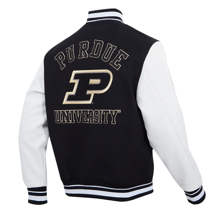 PURDUE UNIVERSITY CLASSIC RIB WOOL VARSITY JACKET