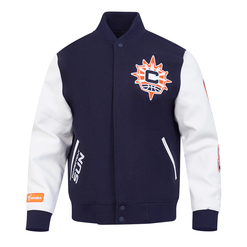 WNBA CONNECTICUT SUN CLASSIC CHENILLE MEN'S WOOL VARSITY JACKET