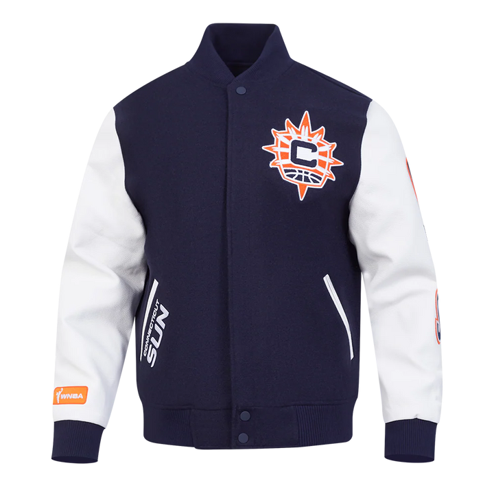 WNBA CONNECTICUT SUN CLASSIC CHENILLE MEN'S WOOL VARSITY JACKET