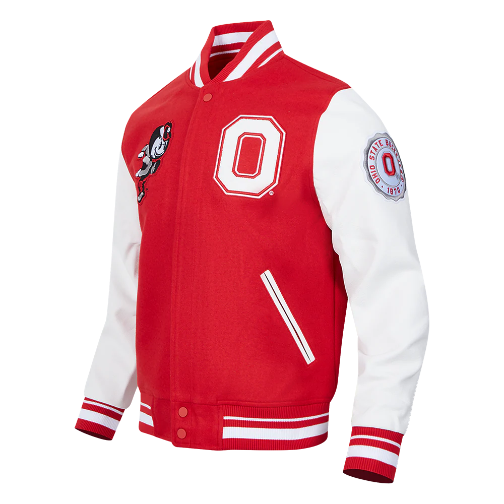 OHIO STATE UNIVERSITY CLASSIC MEN'S RIB WOOL VARSITY JACKET
