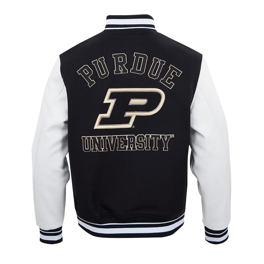 PURDUE UNIVERSITY CLASSIC RIB WOOL VARSITY JACKET