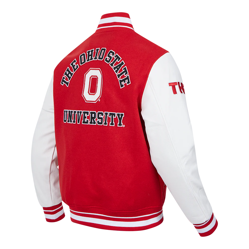 OHIO STATE UNIVERSITY CLASSIC MEN'S RIB WOOL VARSITY JACKET