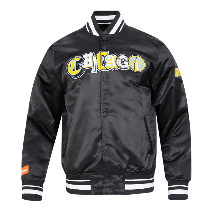 WNBA CHICAGO SKY CITY RANSOM MEN'S RIB SATIN JACKET