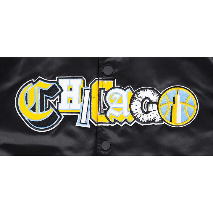 WNBA CHICAGO SKY CITY RANSOM MEN'S RIB SATIN JACKET
