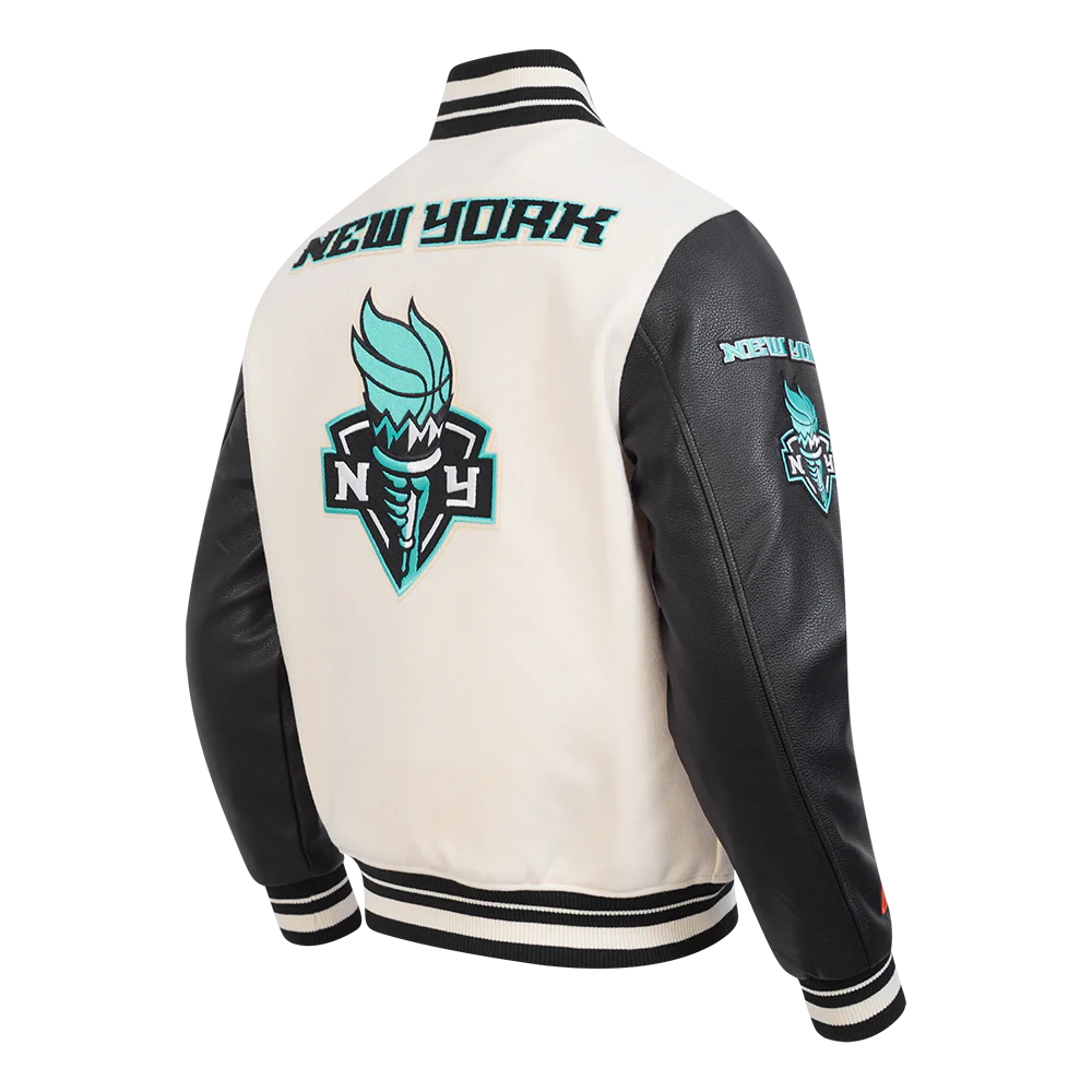 WNBA NEW YORK LIBERTY RETRO CLASSICS MEN'S RIB WOOL VARSITY JACKET