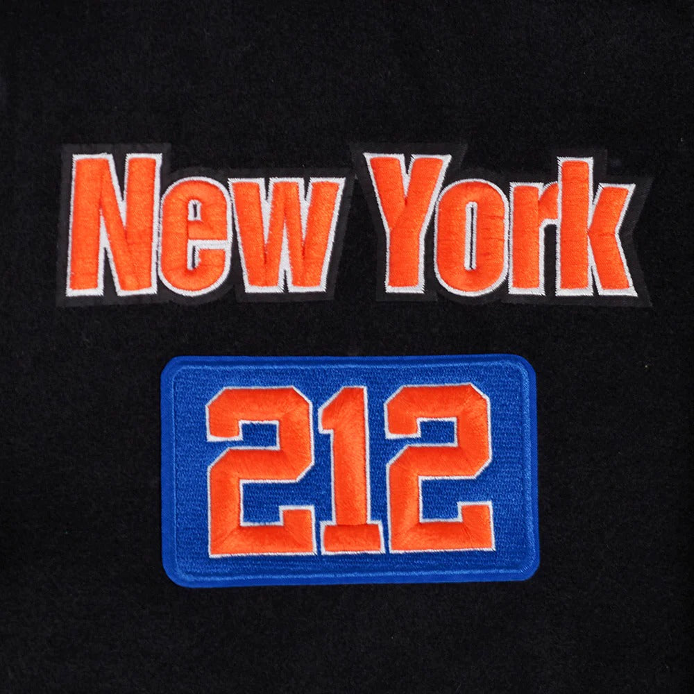 NBA NEW YORK KNICKS AREA CODE MEN'S RIB WOOL VARSITY JACKET