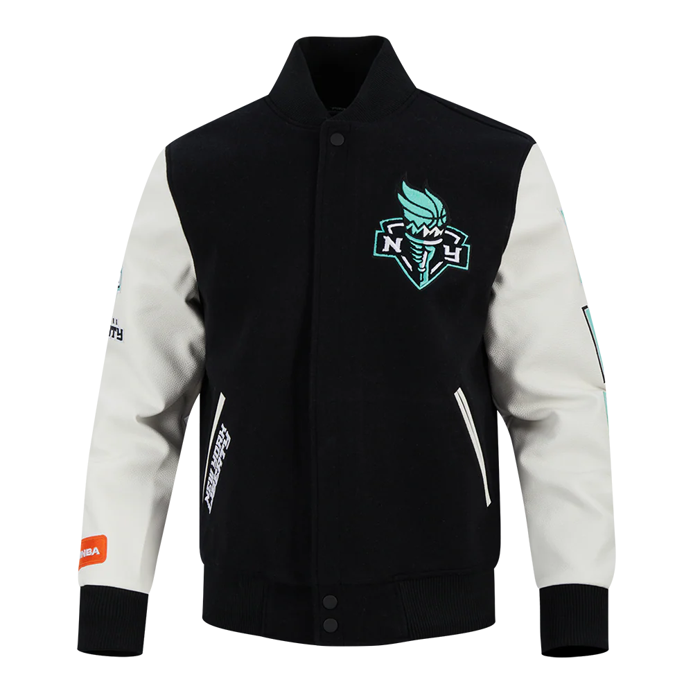WNBA NEW YORK LIBERTY CLASSIC CHENILLE MEN'S WOOL VARSITY JACKET