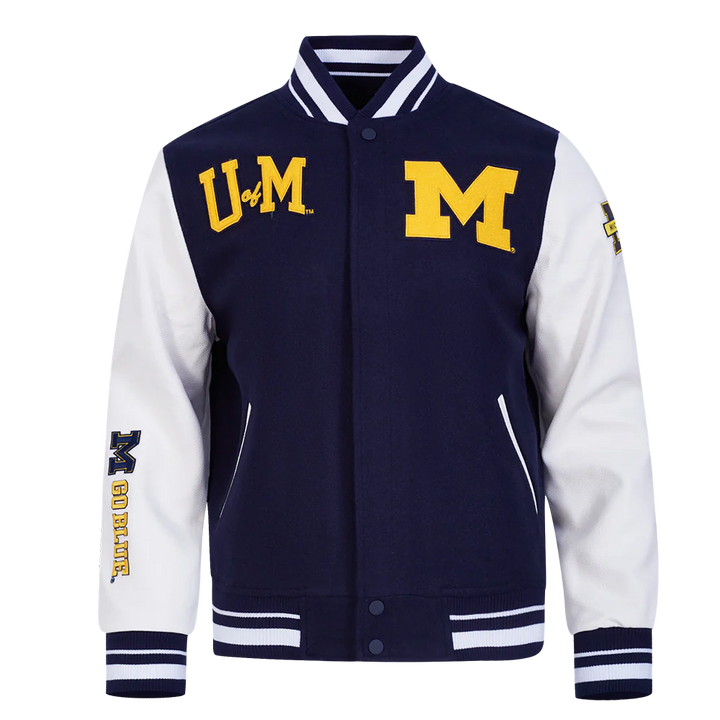 UNIVERSITY OF MICHIGAN CLASSIC MEN'S RIB WOOL VARSITY JACKET