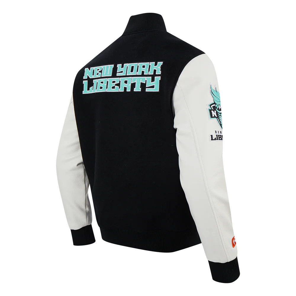WNBA NEW YORK LIBERTY CLASSIC CHENILLE MEN'S WOOL VARSITY JACKET