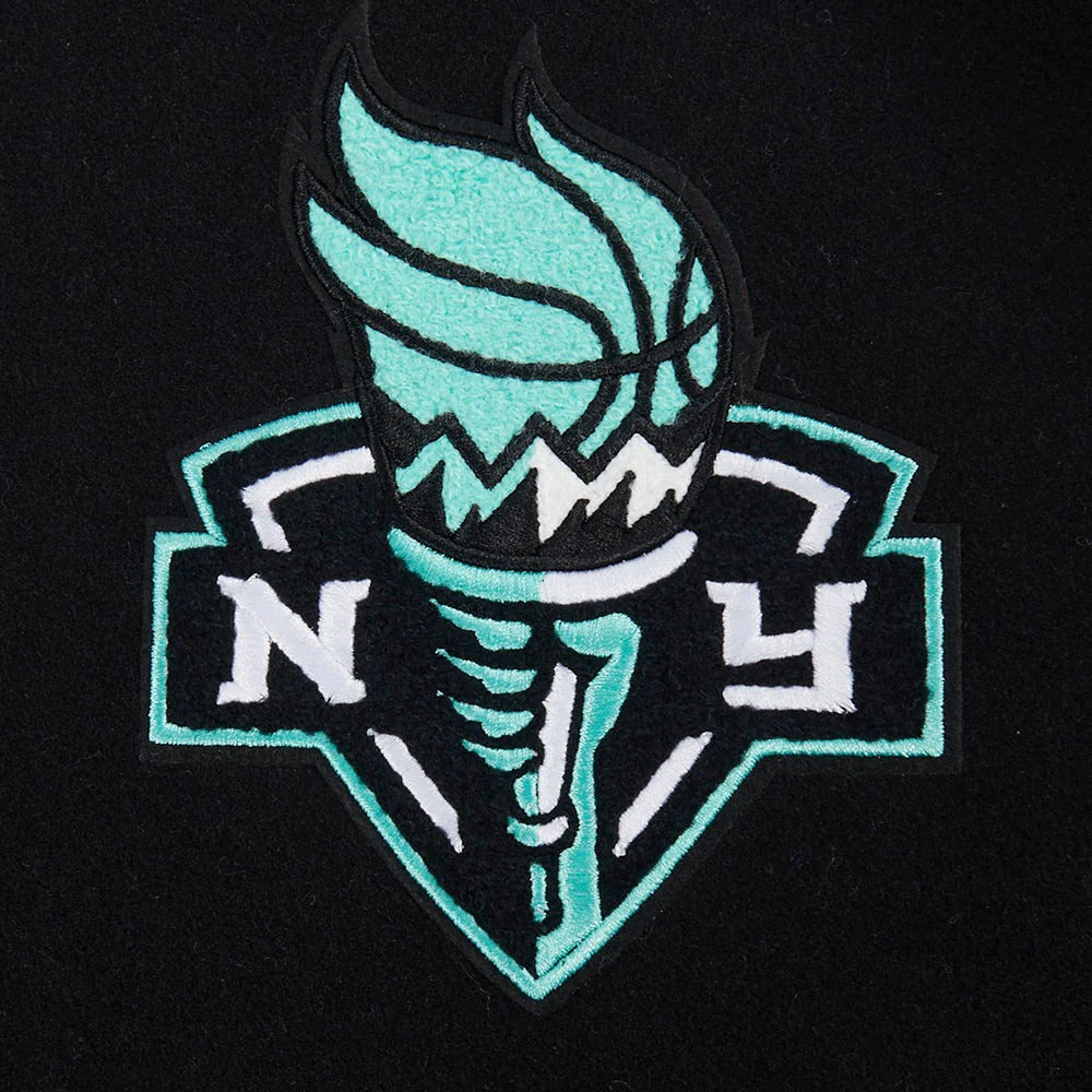 WNBA NEW YORK LIBERTY CLASSIC CHENILLE MEN'S WOOL VARSITY JACKET