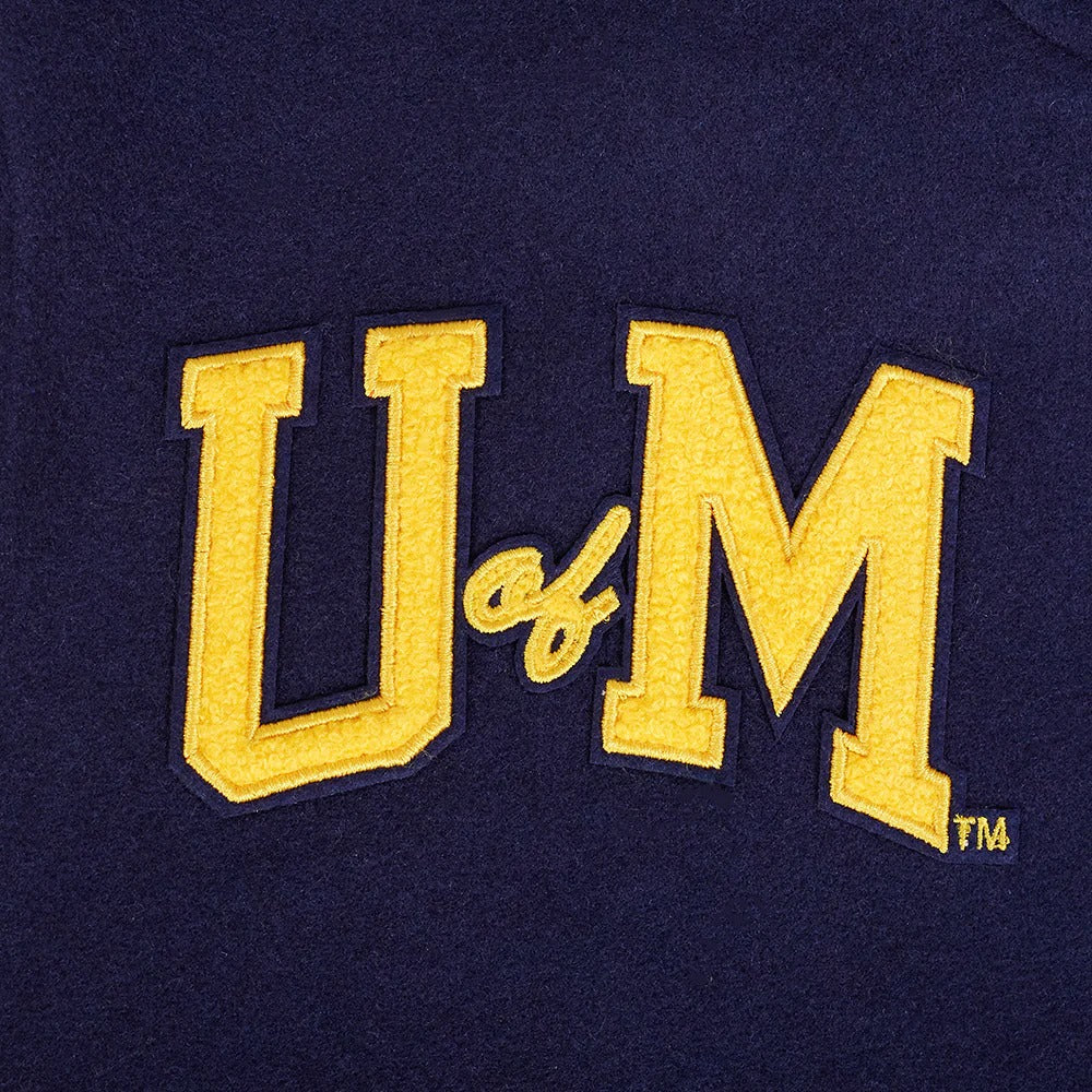 UNIVERSITY OF MICHIGAN CLASSIC MEN'S RIB WOOL VARSITY JACKET