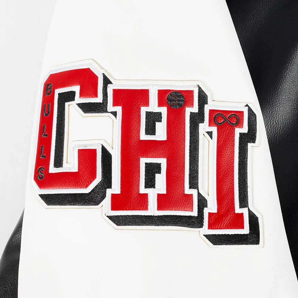 NBA CHICAGO BULLS CITY SIGNATURE MEN'S LEATHER VARSITY JACKET