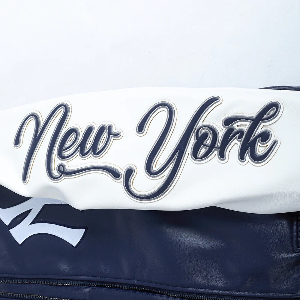 MLB NEW YORK YANKEES CITY SIGNATURE MEN'S LEATHER VARSITY JACKET