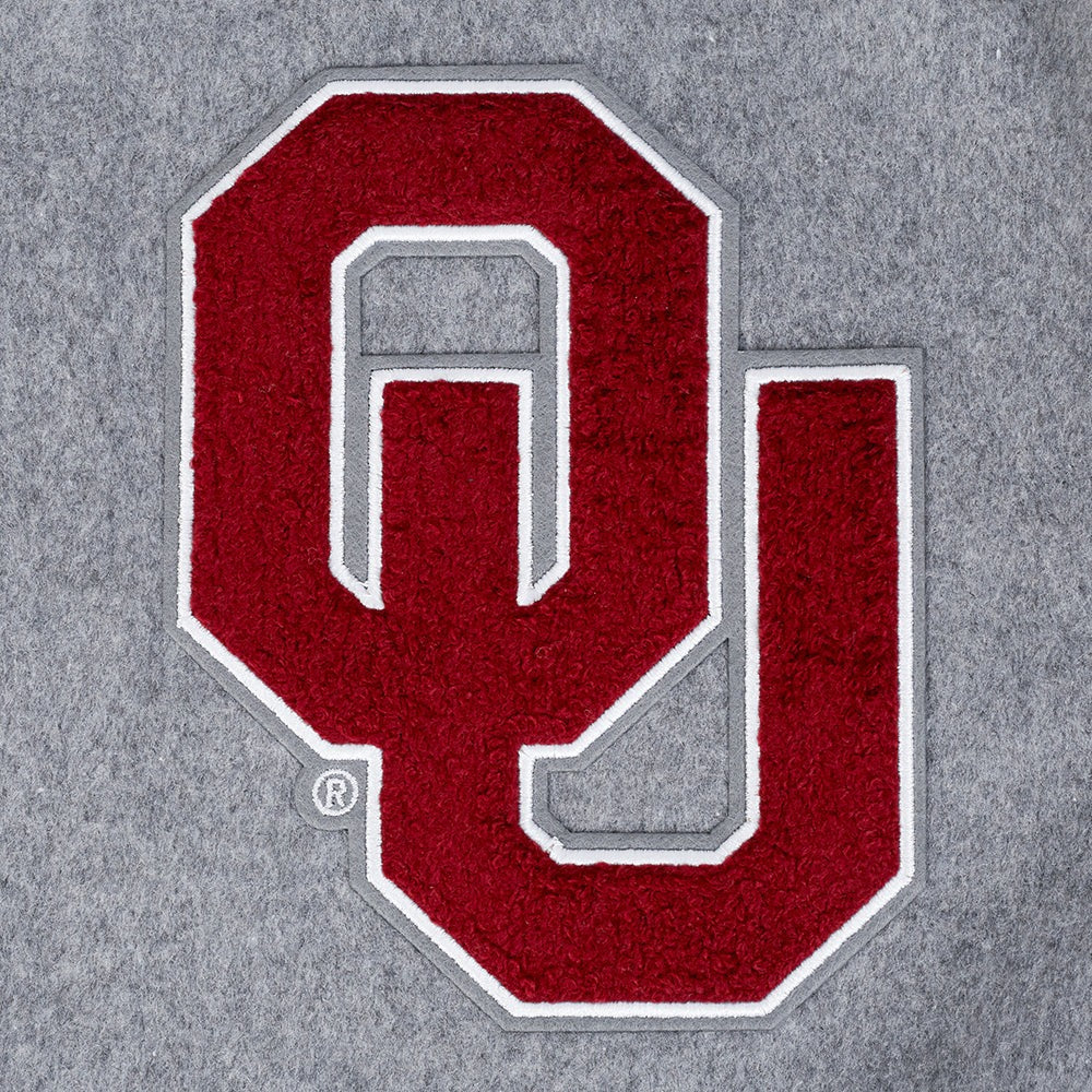 UNIVERSITY OF OKLAHOMA CLASSIC RIB WOOL VARSITY JACKET