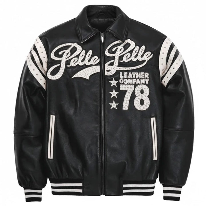 Pelle Pelle Encrusted Varsity Plush